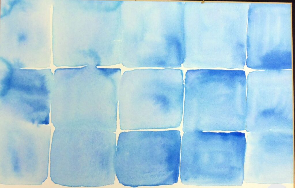 Blue Tiles - Watercolor on paper